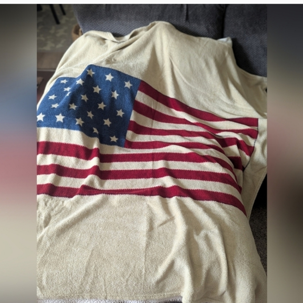 Ralph Lauren American Flag fleece throw blanket. OVERSIZED